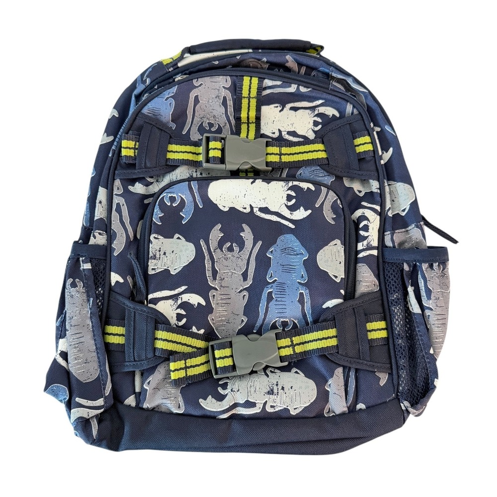 Pottery Barn Kids Mackenzie Backpack Small Blue Bug Print Beetle Insect School